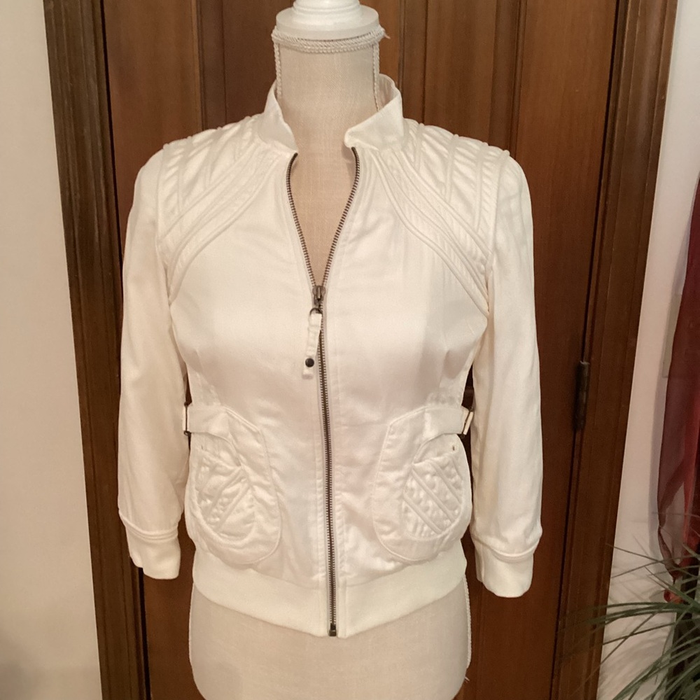 L.A.M.B.  white Bomber Jacket